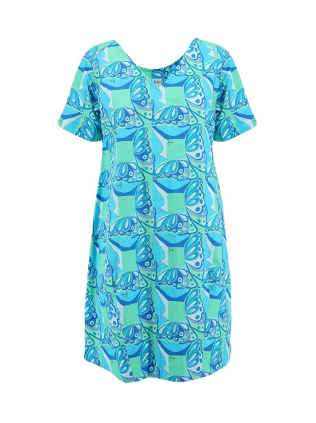 A-line butterfly patterned dress - 1
