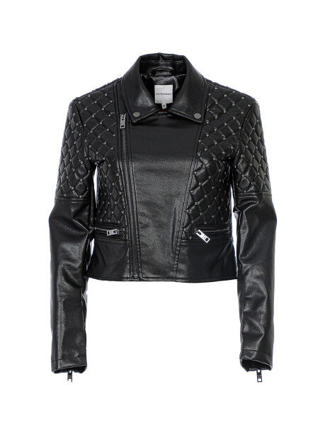 Quilted faux leather jacket - 1