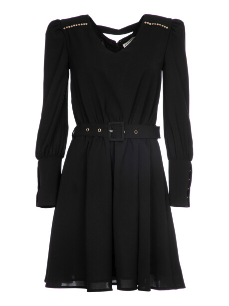 Midi dress with belt at the waist - 1