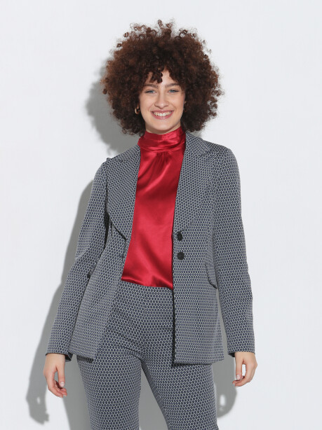 Honeycomb patterned blazer - 4