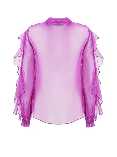 Transparent shirt in organza and silk - 2