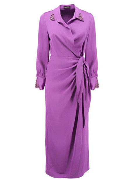 Long dress with jewel applications - 1