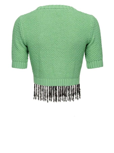 Short top with beaded applications - 2