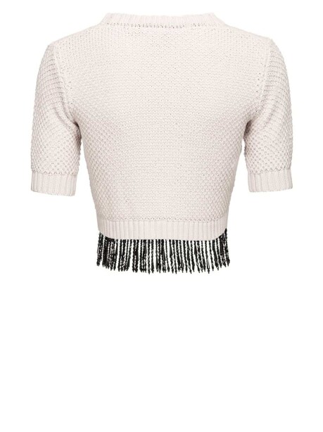 Short top with beaded applications - 2