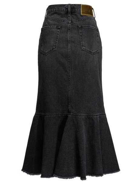 Longuette skirt in black denim - 2