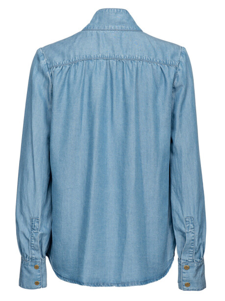 Camicia in denim leggero con fiocco - 2