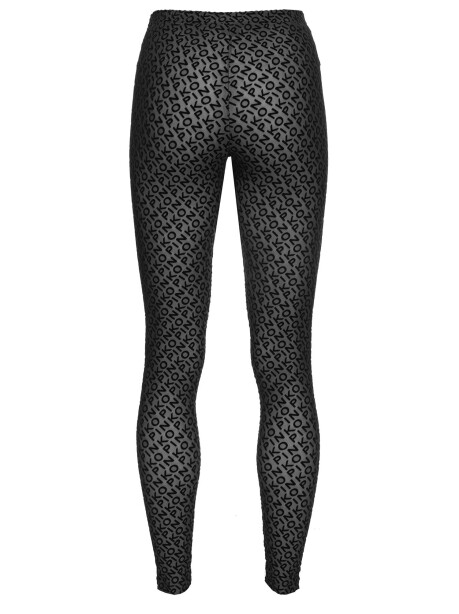 Leggings stampato monogram con logo flock - 2