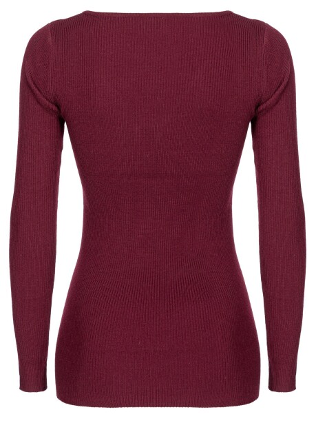 Ribbed stretch wool sweater with cut out - 2