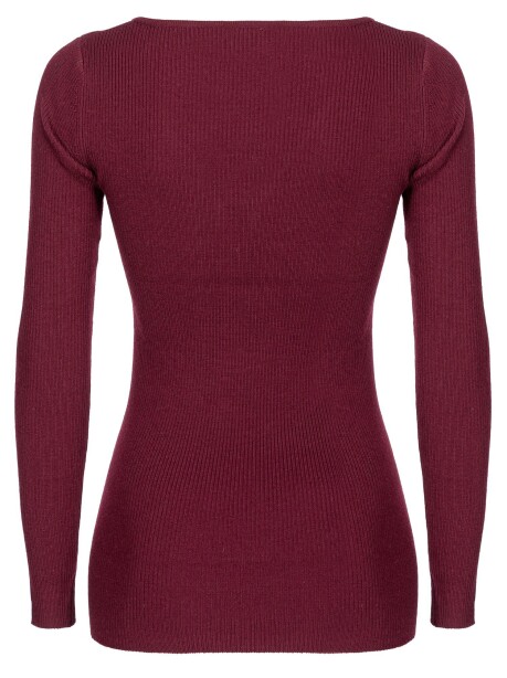 Ribbed stretch wool sweater with cut out - 2