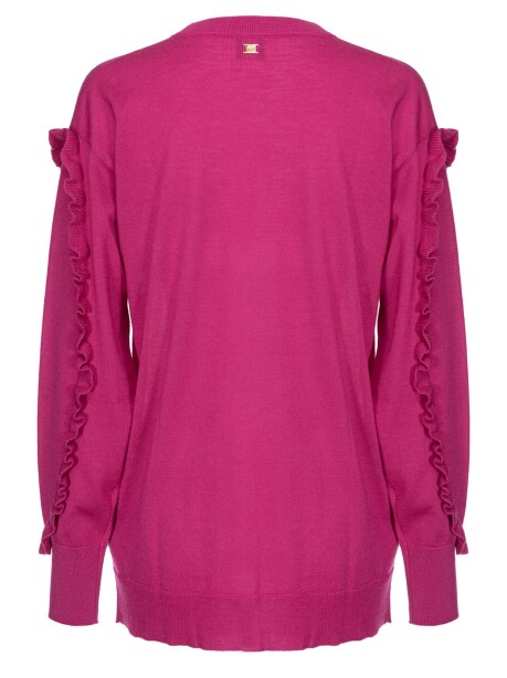 Cardigan con rouches in 100% Lana - 2
