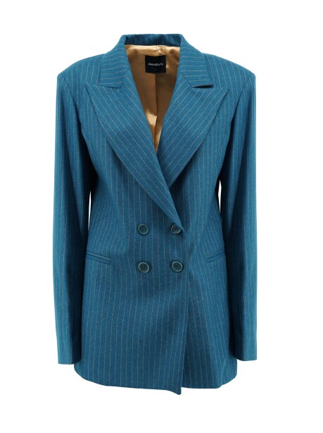 Double-breasted pinstripe blazer - 1