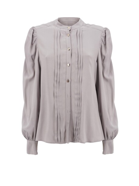 Camicia con pieghe e maniche a sbuffo - 1