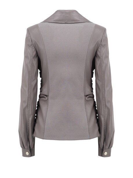 Leather jacket with drapes - 2