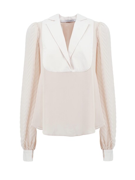 Blouse with pleated sleeves - 1