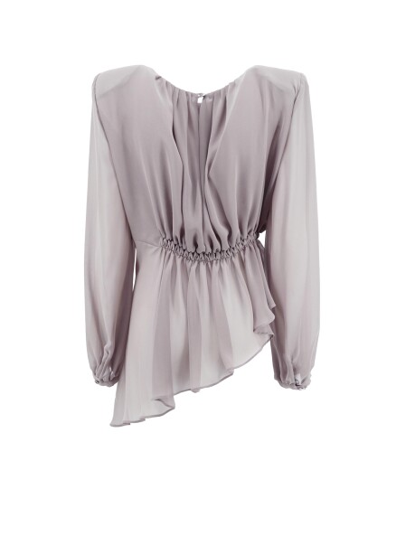 Blusa asimmetrica con arriccio - 2