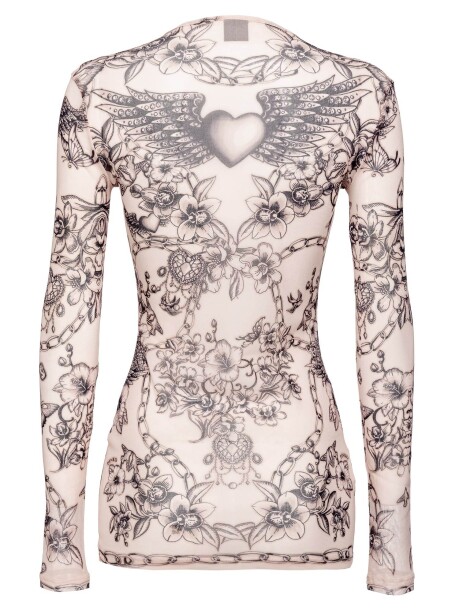 Long-sleeved top in  tattoo print - 2