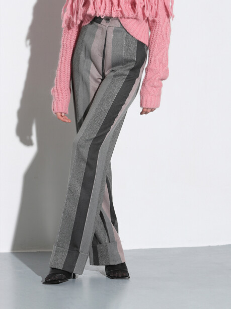 Contrasting maxi-striped lurex trousers - 5