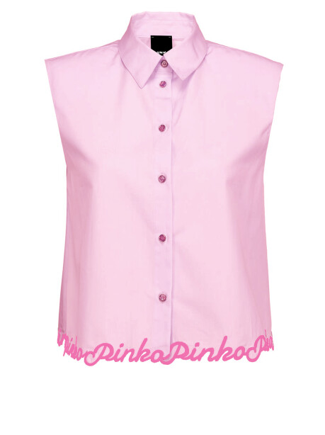 Sleeveless poplin shirt - 1