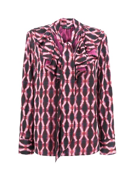 Geometric print blouse with ruffles - 1