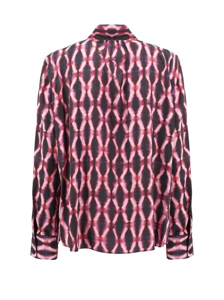 Blusa stampa geometrica con rouches - 2