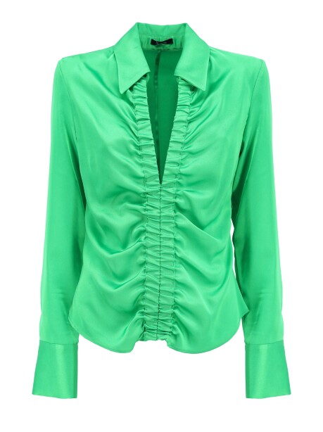 Blouse with gathered neckline - 1