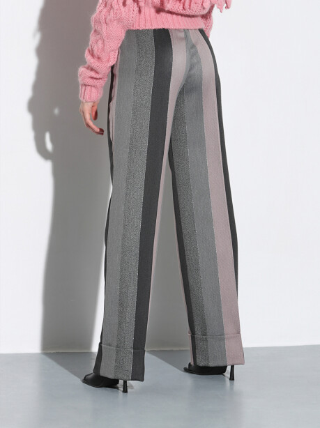 Contrasting maxi-striped lurex trousers - 6