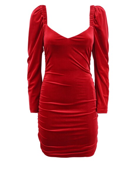 Short velvet effect dress - 1