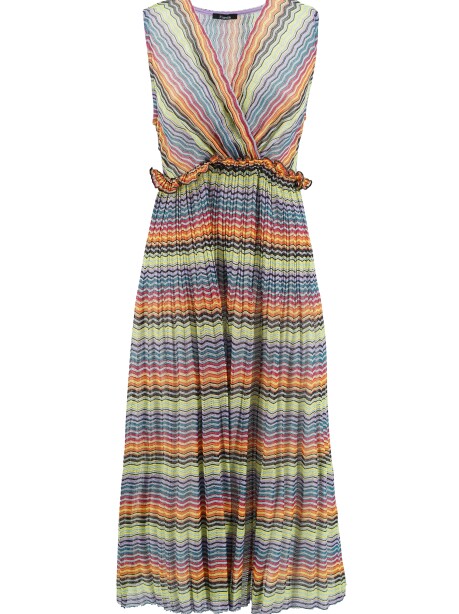 Multi-pattern dress with crossover - 1