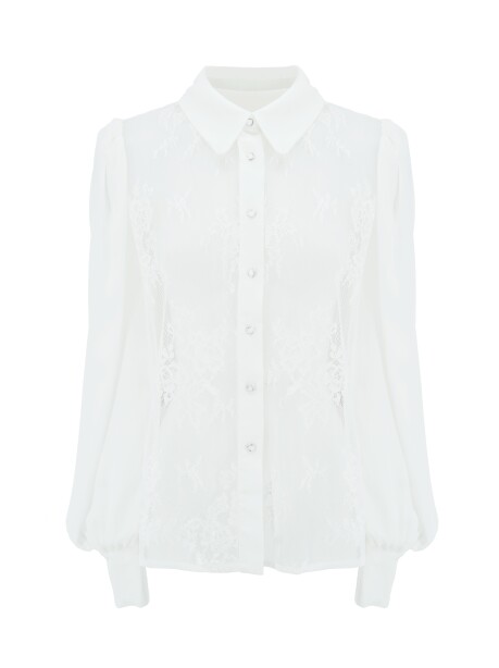 Camicia con inserti in pizzo - 1