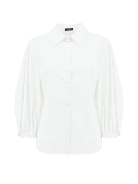 Camicia in cotone con maniche a sbuffo - 1