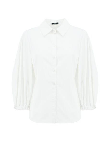Cotton shirt with puff sleeves - 1