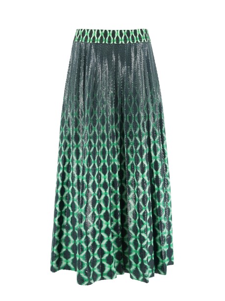 Full sequin pleated printed skirt - 1