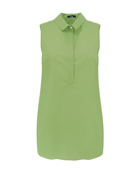 Sleeveless shirt in cotton voile - 1