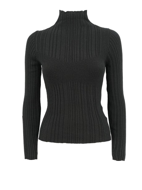 Ribbed volcano neck sweater - 1