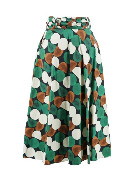 Macro polka dot pleated skirt - 2