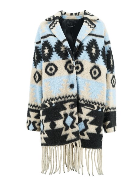 Coat with ethnic patterned fringes - 1