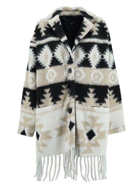 Coat with ethnic patterned fringes - 1