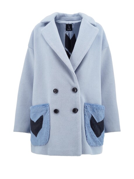 Oversize coat with bicolor pockets - 1