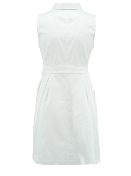 Sleeveless dress in satin cotton - 2