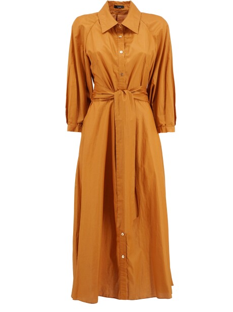 Cotton shirt dress with belt - 1