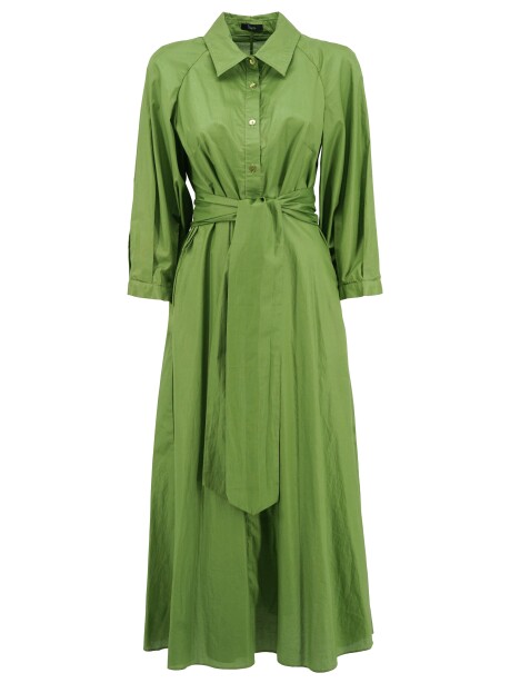 Cotton shirt dress with belt - 1