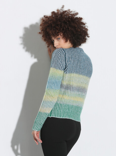 Multicolor English knit crewneck pullover - 3