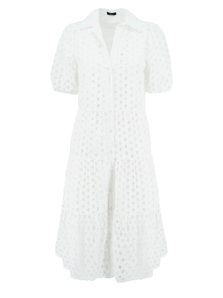 Openwork cotton shirt dress - 1