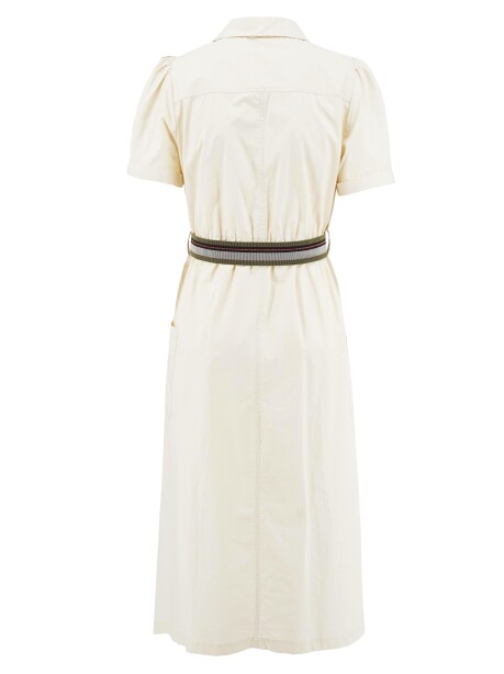 Cotton shirt dress with elastic waistband - 2
