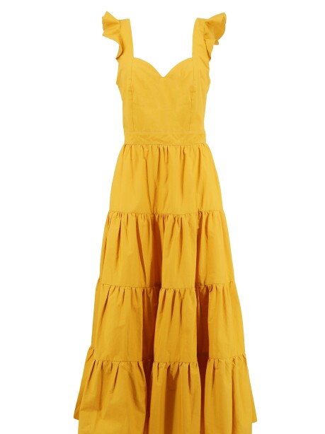Long dress with flounces in cotton - 1