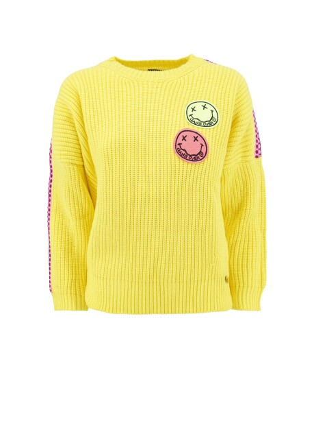 Pullover in lana con doppia emoticon - 1