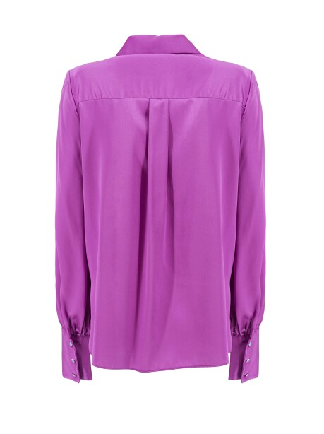 Satin shirt with shoulder pads - 2