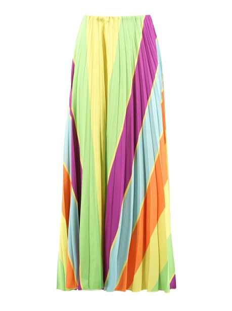 Pleated multicolored patterned maxi skirt - 1