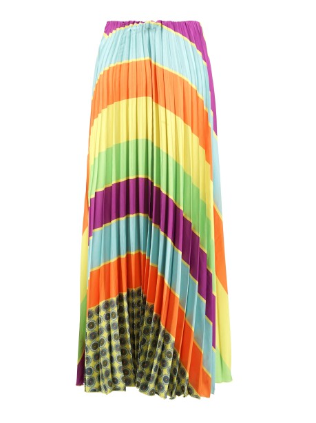 Pleated multicolored patterned maxi skirt - 2