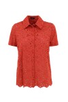 Perforated macramé lace shirt - 1